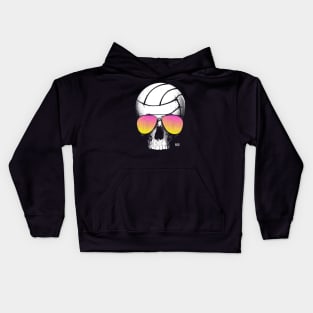 Volleyball Skull Wearing Pink Aviators Kids Hoodie